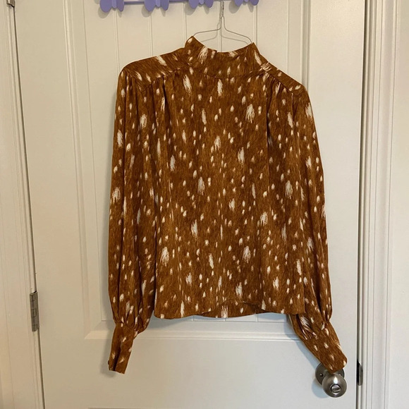 NWOT | Cara Santana x Apt.9 women’s long sleeve patterned blouse — small - Picture 1 of 6